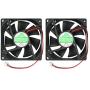 2 Packs 80mm by 80mm by 25mm 8025 12V DC 0.20A Ball Bearing Brushless Cooling Fan 2pin AV-F8025MB UL CE