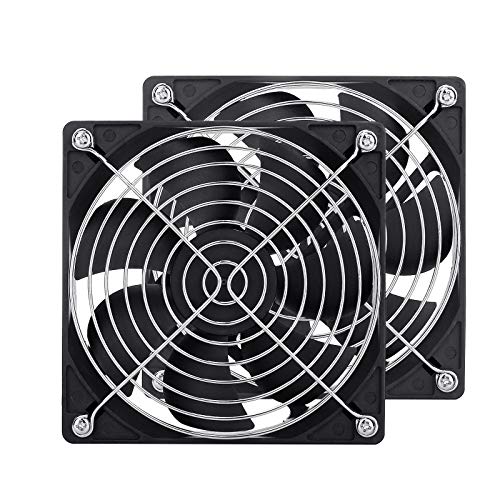 2-Pack 120mm Fan DC 12V Computer Fan 120mm x120mm x 25mm 2-Pin High Performance Cooling Fan 1500RPM