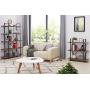 Homissue 3-Tier Industrial Bookcase and Book Shelves, Vintage Wood and Metal Bookshelves, Retro Brown