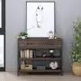 HOMECHO Console Table with Drawers, Tall Entryway Table with Storage, Narrow Sofa Hallway Table for Bedroom Living Room, Metal Frame, Dark Brown HOMECHO Console Table with Drawers, Tall Entryway Table with Storage, Narrow Sofa Hallway Table for Bedroom Living Room, Metal Frame, Dark Brown