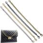 WeiMeet 4 Pieces Handbag Chain Straps Metal Bag Strap Purse Clutches Handle Strap with 8 Pieces Metal Buckles