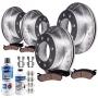 Detroit Axle - 8-LUG FRONT & REAR 330mm Drilled Brake Rotors Ceramic Pads w/Hardware for 2001-2010 Silverado/Sierra 2500HD - [2007-2010 Silverado/Sierra 3500HD Single Rear Wheel]