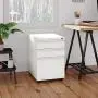 DEVAISE 3 Drawer Mobile File Cabinet with Lock, Under Desk Metal Filing Cabinet for Legal/Letter/A4 File, Fully Assembled Except Wheels, White DEVAISE 3 Drawer Mobile File Cabinet with Lock, Under Desk Metal Filing Cabinet for Legal/Letter/A4 File, Fully Assembled Except Wheels, White