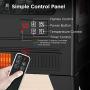 TURBRO Suburbs TS25 Electric Fireplace Infrared Heater - Freestanding Fireplace Stove with Adjustable Flame Effects, Overheating Protection, Timer, Remote Control - 25'' 1400W Black