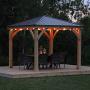 Yardistry 10 x 10 Wood Gazebo with Aluminum Roof Yardistry 10 x 10 Wood Gazebo with Aluminum Roof