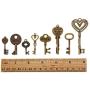 KeyZone 100 Pcs Vintage Antique Bronze Mixed Skeleton Key Charms Pendants DIY for Jewelry Making and Handmaking