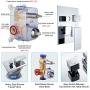 Ceiling Mounted Shower System-Polished Chrome Shower Combo Set with 12 Inches Square Rain Shower Head, Handheld and Shower Faucet Rough-in Mixer Valve and Trim