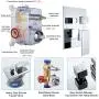 Ceiling Mounted Shower System-Polished Chrome Shower Combo Set with 12 Inches Square Rain Shower Head, Handheld and Shower Faucet Rough-in Mixer Valve and Trim