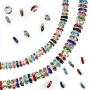 TOAOB 400pcs Assorted Colors Crystal Rondelle Spacer Beads 6mm 8mm Silver Tone Metal Rhinestone Loose Beads for Bracelets Necklaces Jewelry Making