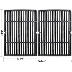 Hisencn Cast Iron Cooking Grid Grates 18 1/4” x 13 1/8“ Replacement Parts for Char-Broil 463247109 463248108 463257010, Coleman, Kenmore, Thermos, Master Forge, Uniflame GBC750W Gas Grils, 2 Pack