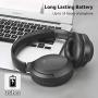 Avantree Aria Bluetooth 5.0 Noise Cancelling Headphones Headset for Music & Calls, Dual Microphone, Boom Mic & Built-in Mic, Comfortable 35H, Over Ear Wireless & Wired for Phone PC Computer Laptop