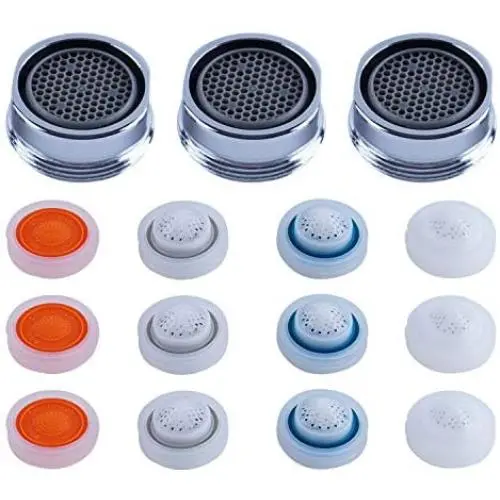 3 PCS Bathroom Sink Faucet Aerator, Faucet Aerator Male Kitchen Sink Aerators Brass, 1.2, 1.5, 1.8 GPM 12 Pack Flow Retrictor Replacement Parts Bathroom, 15/16-27UNS 24mm Male Thread- Chrome 3 PCS Bathroom Sink Faucet Aerator, Faucet Aerator Male Kitchen Sink Aerators Brass, 1.2, 1.5, 1.8 GPM 12 Pack Flow Retrictor Replacement Parts Bathroom, 15/16-27UNS 24mm Male Thread- Chrome
