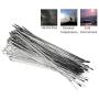 100pcs 304 Stainless Steel Cable Ties Wrap Coated Self Locking Metal Zip Ties (Stainless Steel, 9.8inch)