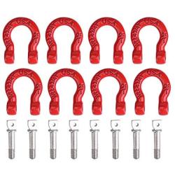 sjlerst 1:10 RC Lock Catch, Portable RC Tow Shackle, Red Aluminum Metal for RC Climbing Crawler Car Accessory Parts