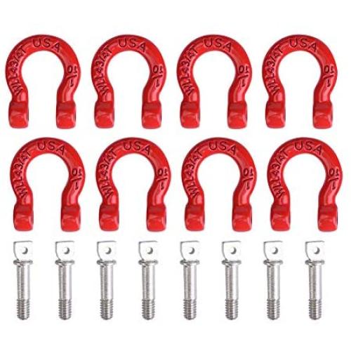 sjlerst 1:10 RC Lock Catch, Portable RC Tow Shackle, Red Aluminum Metal for RC Climbing Crawler Car Accessory Parts