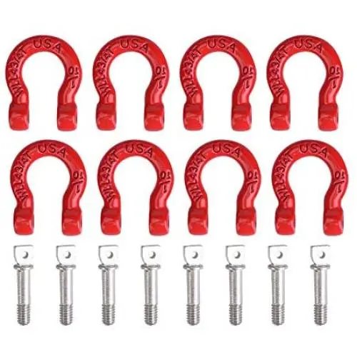 sjlerst 1:10 RC Lock Catch, Portable RC Tow Shackle, Red Aluminum Metal for RC Climbing Crawler Car Accessory Parts
