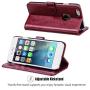 OCASE iPhone 6S Case [Free Screen Protector Included] Leather Wallet Flip Case for iPhone 6 / 6S Devices - Burgundy