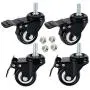 DICASAL 4 Pack 1.5 Inch Swivel Stem Casters, Non-Marking Polyurethane Wheels 330 Lbs with Diameter 3/8''- 16 x 1'' Stem Thread and Nuts for Carts Trolley Furniture DICASAL 4 Pack 1.5 Inch Swivel Stem Casters, Non-Marking Polyurethane Wheels 330 Lbs with Diameter 3/8''- 16 x 1'' Stem Thread and Nuts for Carts Trolley Furniture