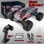 BEZGAR 6 Hobbyist Grade 1:16 Scale Remote Control Truck, 4WD High Speed 42 Km/h All Terrains Electric Toy Off Road RC Monster Vehicle Car Crawler with 2 Rechargeable Batteries for Boys Kids and Adults