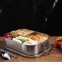 Stainless Steel Bento Box Lunch Containers For Adults Leakproof 3 Compartment Metal Bento Lunch Box Food Container For Kids (1400ml/47oz)