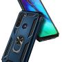 E-Began Case for Motorola Moto G Stylus (2020) with Tempered Glass Screen Protector, Metal Magnetic Ring Holder, Full-Body Protective Military Armor Phone Cover Case -Navy Blue