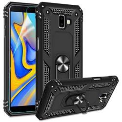 Galaxy J6 Plus Phone Case,Samsung Galaxy J6 Prime Case,Samsung Galaxy J6+ Case with HD Screen Protector, Gritup 360 Degree Rotating Metal Ring Holder Kickstand Phone Case for Galaxy J6 Plus Black