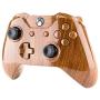 eXtremeRate Wood Grain Patterned Replacement Part Custom Full Housing Shell with Buttons for Xbox One Standard Controller with 3.5mm Headphone Jack (Model 1697) - Controller NOT Included