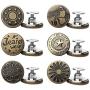 Pants Extender Button, Celendi 6 Style Jeans Waistband Extend or Reduce Button No Sew Metal Collar Button Pregnancy Pant Extenders Elastic Spring Buttons for Jeans, Collars, Cuffs - US Shipping