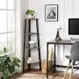 VASAGLE Industrial Corner Shelf, 4-Tier Bookcase, Storage Rack, Plant Stand for Home Office, Wood Look Accent Furniture with Metal Frame, Rustic Brown ULLS34X VASAGLE Industrial Corner Shelf, 4-Tier Bookcase, Storage Rack, Plant Stand for Home Office, Wood Look Accent Furniture with Metal Frame, Rustic Brown ULLS34X