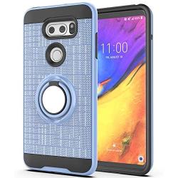 LG V35 Case,LG V35 ThinQ / V30 / LG V30S / LG V30 Plus Case with HD Phone Screen Protector,Ymhxcy 360 Degree Rotating Ring & Bracket Dual Layer Resistant Back Cover for LG V30 +ZH Metal Slate