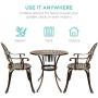 Best Choice Products Cast Aluminum Outdoor Patio Bistro Table Set for Backyard, Garden, Porch, Deck w/Attached Ice Bucket, 2 Chairs - Copper