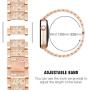Mosonio Compatible with Apple Watch Band 38mm 40mm 42mm 44mm with Case Women, Jewelry Replacement Metal Wristband Strap with 2 Pack Bling PC Protective Cover for iWatch Series 6/5/4/3/2/1(Rose Gold)