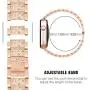 Mosonio Compatible with Apple Watch Band 38mm 40mm 42mm 44mm with Case Women, Jewelry Replacement Metal Wristband Strap with 2 Pack Bling PC Protective Cover for iWatch Series 6/5/4/3/2/1(Rose Gold)