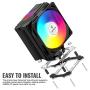 upHere N1055CF CPU Cooler Dynamic Rainbow LED,5 Copper Heat Pipes,120mm PWM Fan, Aluminum Fins for AMD Ryzen/Intel