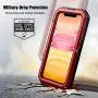 Beasyjoy iPhone 11 Case Waterproof Metal Case Heavy Duty Built-in Screen Full Body Protective Shockproof Dustproof Military Grade Rugged Defender Case Outdoor Case (Red)