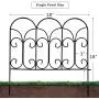 AMAGABELI GARDEN & HOME Decorative Garden Fence GFP004 18in x 7.5ft Coated Metal Outdoor Rustproof Landscape Wrought Iron Wire Border Fencing Folding Patio Fencing Flower Barrier Section Panel Decor