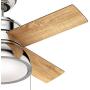 HUNTER 59386 Loki Indoor with LED Light with Pull Chain Control, 36'', Polished Nickel