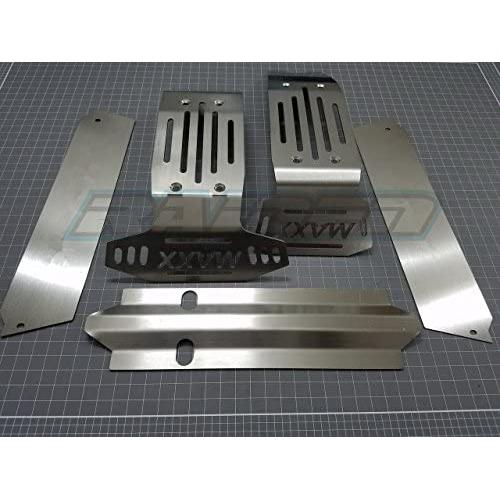 Raidenracing Stainless Steel Chassis Armor Front & Rear Skid Plate 5pcs Hollow Version for Traxxas X-Maxx XMAXX 6S 8S