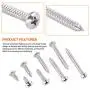 Rustark 180-Pcs [#8 3/8'' to 1-1/2''] 304 Stainless Steel Round Pan Head Phillips Cross Wood Screws Self Tapping Drilling Screws Assortment Kit