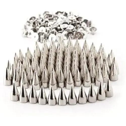 ULTNICE Metal Cone Spikes Screwback Studs DIY Leather Craft Punk Rivets 7x14mm (Silver) - 100 Pieces ULTNICE Metal Cone Spikes Screwback Studs DIY Leather Craft Punk Rivets 7x14mm (Silver) - 100 Pieces