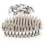 ULTNICE Metal Cone Spikes Screwback Studs DIY Leather Craft Punk Rivets 7x14mm (Silver) - 100 Pieces