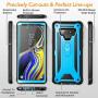 YOUMAKER Kickstand Case for Galaxy Note 9, Full Body with Built-in Screen Protector Heavy Duty Protection Shockproof Rugged Cover for Samsung Galaxy Note 9 6.4 Inch - Blue