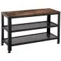 APICIZON Shoe Bench, Metal Shoe Rack Bench with 2 Mesh Shelves, Industrial Storage Bench for Entryway, Hallway, Mudroom, Rustic Brown, 31.5 Inch APICIZON Shoe Bench, Metal Shoe Rack Bench with 2 Mesh Shelves, Industrial Storage Bench for Entryway, Hallway, Mudroom, Rustic Brown, 31.5 Inch