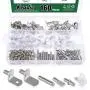 Keadic 160Pcs Hardware Heavy Duty Shelf Pin Kit, 5 Styles Cabinet Support Pegs Holder Metal Nickel (5mm & 6mm))