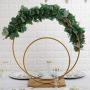 Efavormart 24'' | 16'' Gold Double Metal Hoop Wedding Centerpiece, Flower Stand
