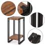 FIVEGIVEN Tall Side End Table for Small Spaces Narrow Night Stand for Bedroom Rustic Brown 27.6 Inch