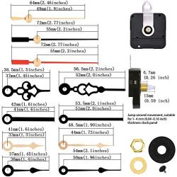 Quartz Clock Movement Mechanism DIY Repair Parts Replacement with 4 Pairs of Short Hands