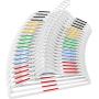 Vremi Clothes Hangers 20 Pack - Non Slip Ultra Slim Plastic Hanger Set with Secure Grip Strips and Durable Chrome Metal Hooks - Gray and Multi Color