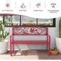 Giantex Patio Garden Bench Park Yard Outdoor Furniture Cast Iron Porch Chair (Red)