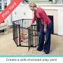 Toddleroo by North States 3 in 1 Arched Décor Metal Superyard: 144'' long extra wide baby gate, barrier or play yard. Hardware or freestanding. 6 panels, 10 sq.ft. enclosure (30'' tall, Matte Bronze)